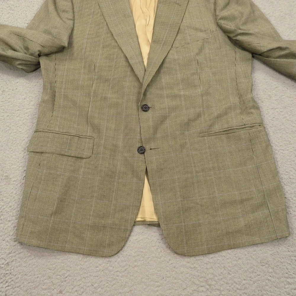 Brooks Brothers 44R Wool Cashmere Houndstooth Sport Coat Blazer Beige Check Mens